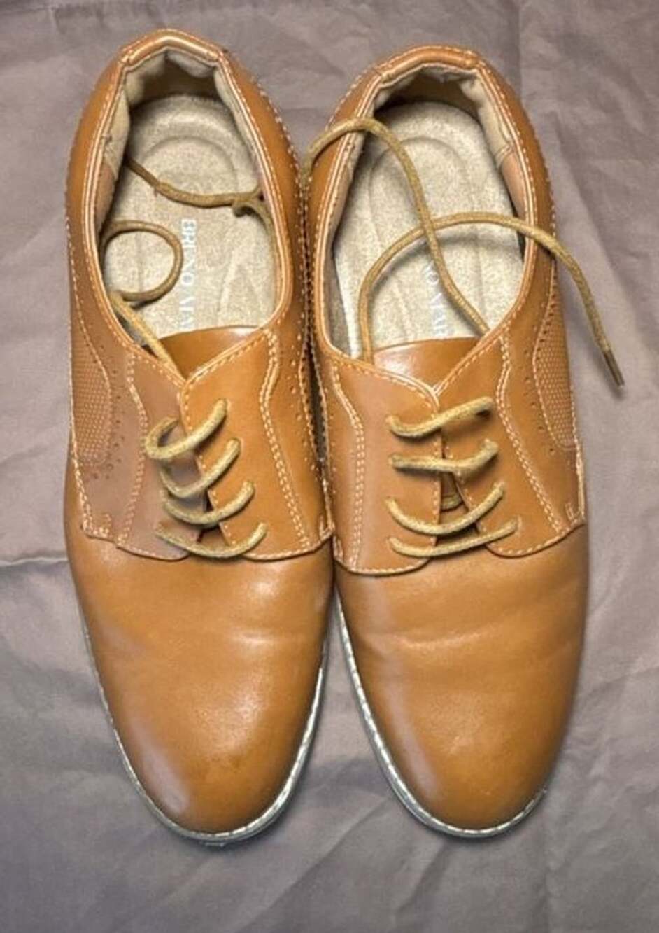 Bruno Marc Men Dress Shoes Brown Leather Derby